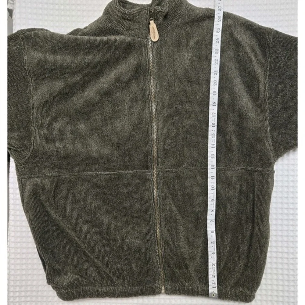 Straight Down Golf Jacket Men Large Vintage Full Zip Fleece Brown Outdoor Casual